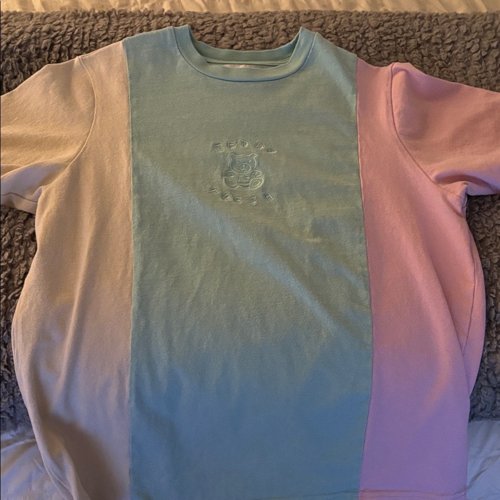 Teddy Fresh Kids Colorblock Tee - Blue, Pink, Cream